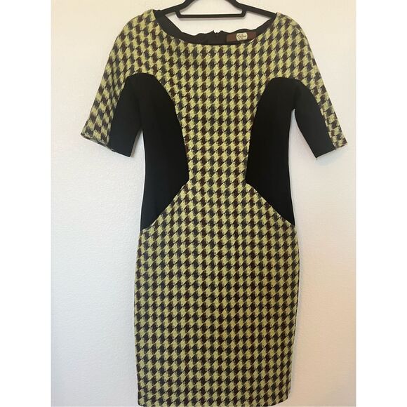 New Eva Franco Plaid Short Sleeve Pencil Dress - Picture 1 of 7